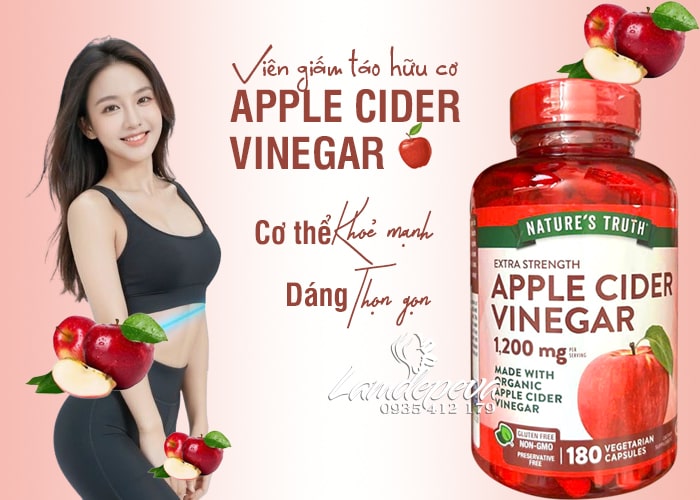 Viên giấm táo hữu cơ Apple Cider Vinegar 1200mg giảm cân 23