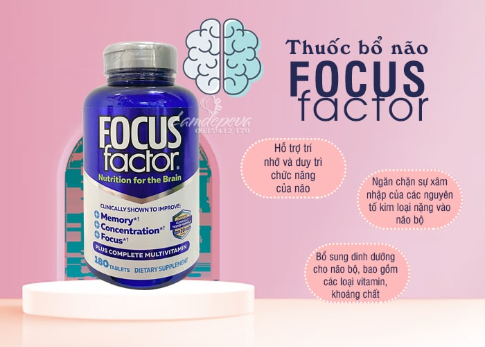 Thuốc bổ não Focus Factor của Mỹ hộp 180 viên 80