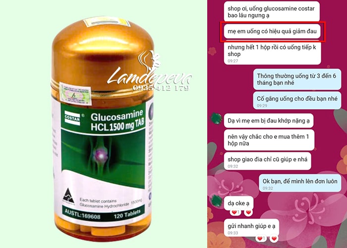 Bổ khớp Costar Glucosamine HCL 1500mg của Úc 120 viên 69