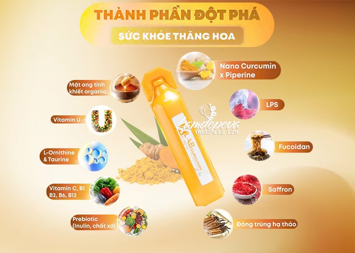 Nước nghệ Xlab Curcumin Ukon LPS Fucoidan 30 ống Nhật Bản 89