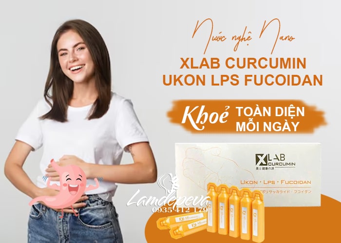 Nước nghệ Xlab Curcumin Ukon LPS Fucoidan 30 ống Nhật Bản 12