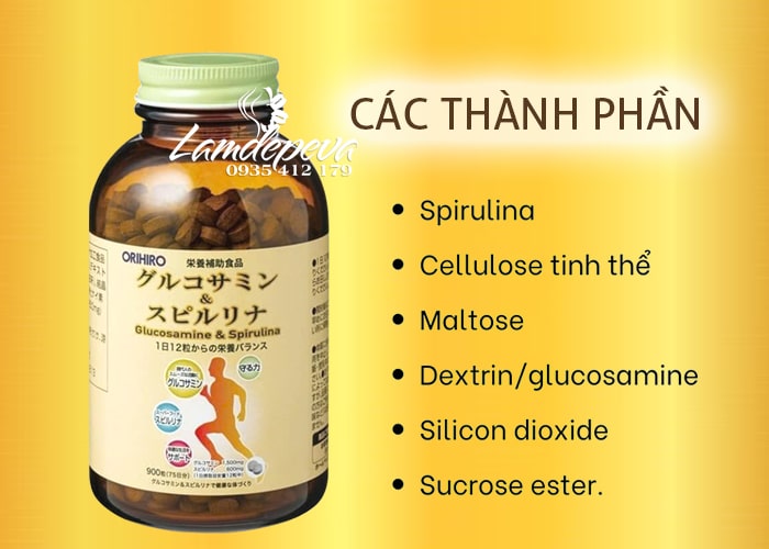 Viên tảo Glucosamine & Spirulina Orihiro 900 viên của Nhật Bản 38