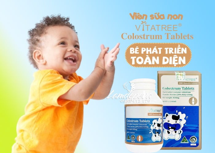 Sữa non Vitatree Colostrum Tablets của Úc hộp 100 viên 45