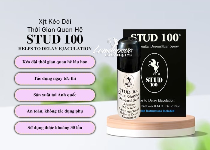 Xịt chống xuất tinh sớm Stud 100 chính hãng Anh Quốc 58