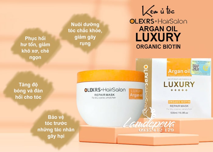 Kem ủ tóc Olexrs Luxury Argan Oil Repair Mask 500ml Anh Quốc 78 Kem ủ tóc Olexrs Luxury Argan Oil Repair Mask 500ml Anh Quốc 78