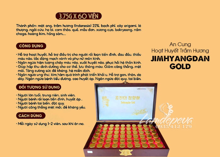 Hoạt huyết dưỡng não trầm hương Jimhyangdan Gold Hàn Quốc 689 Hoạt huyết dưỡng não trầm hương Jimhyangdan Gold Hàn Quốc 689