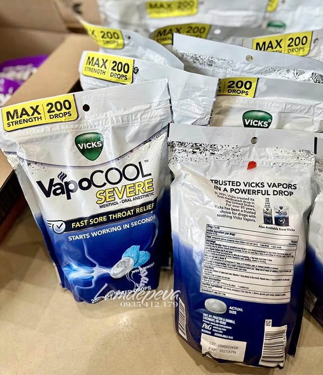 Kẹo ngậm giảm ho thông mũi VapoCool Vicks 200 viên của Mỹ 56