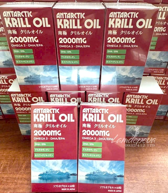 Dầu nhuyễn thể Krill Oil Antarctic 2000mg của Nhật Bản 60 viên 484