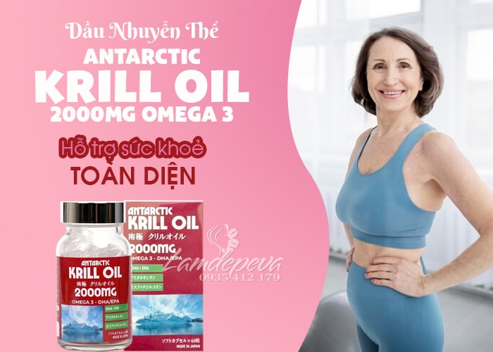 Dầu nhuyễn thể Krill Oil Antarctic 2000mg của Nhật Bản 60 viên 34
