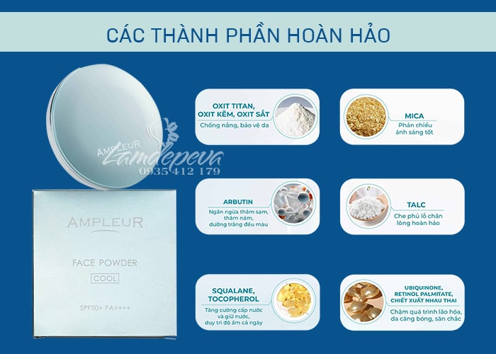 Phấn phủ cao cấp Ampleur Face Powder Cool của Nhật Bản 58 Phấn phủ cao cấp Ampleur Face Powder Cool của Nhật Bản 58
