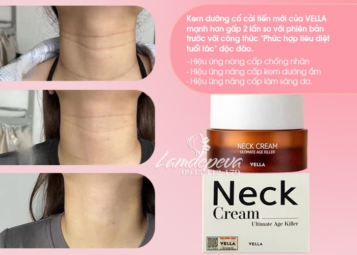 Kem dưỡng da cổ Neck Cream Vella của Hàn Quốc hũ 50ml chính hãng 57