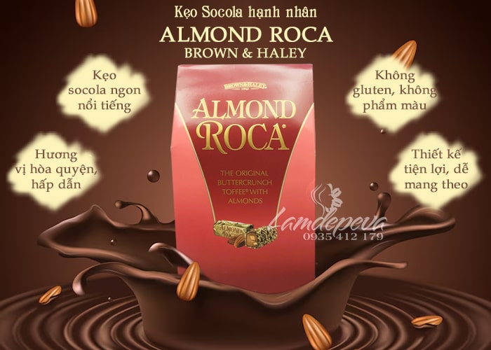 Kẹo socola hạnh nhân Brown & Haley Almond Roca hộp 793g 3