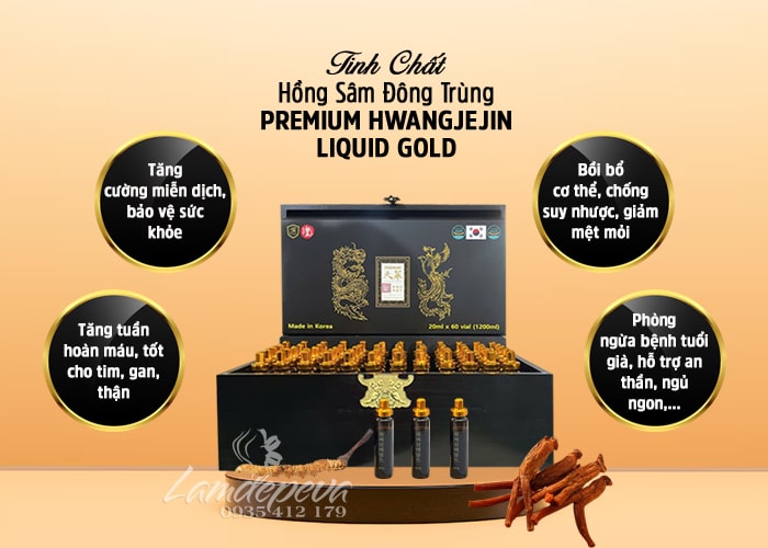 Tinh chất hồng sâm đông trùng Ginseng King Hwangjin Liquid Gold 48