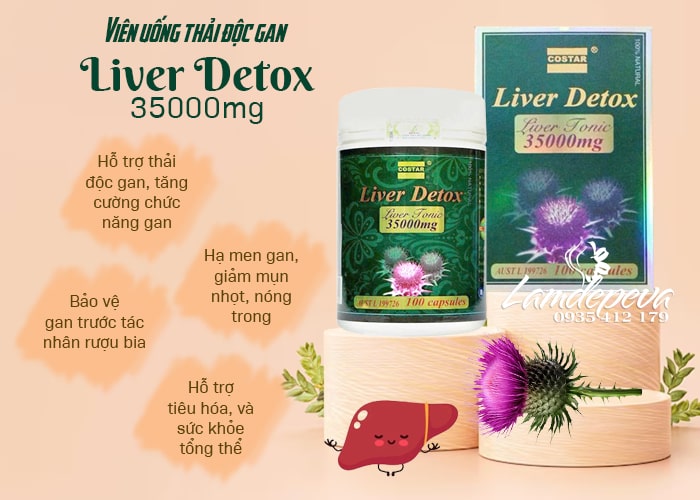 Viên uống bổ gan Costar Liver Detox 35000mg của Úc 100 viên 45