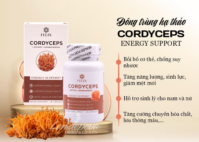 Đông trùng hạ thảo Felix Cordyceps 30 viên của Mỹ 47