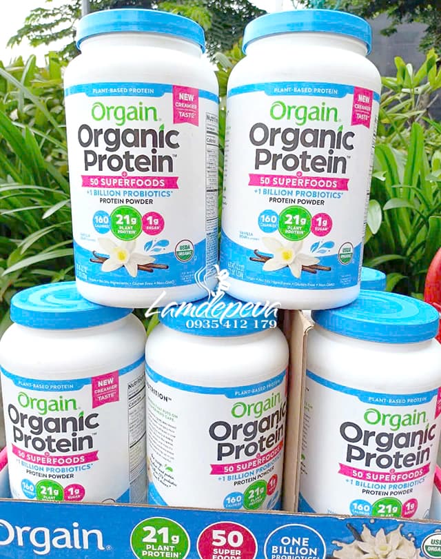 Bột đạm hữu cơ Orgain Organic Protein & Superfoods Vani 1,22kg 55