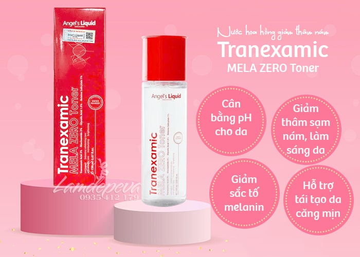 Nước hoa hồng Tranexamic Mela Zero Toner Angels Liquid 150ml 35