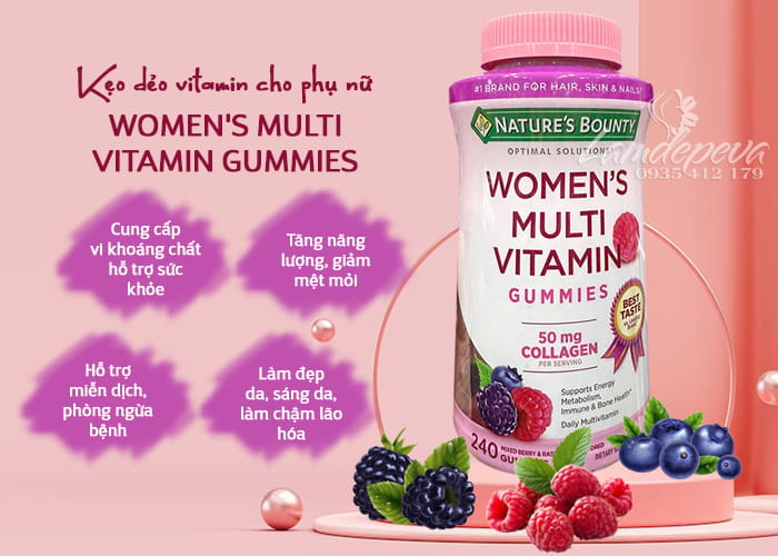  Kẹo dẻo vitamin Nature’s Bounty Women’s  Multivitamin 240 viên 37