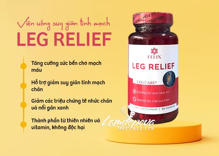 Viên uống suy giãn tĩnh mạch Felix Leg Relief của Mỹ hộp 60 viên 5