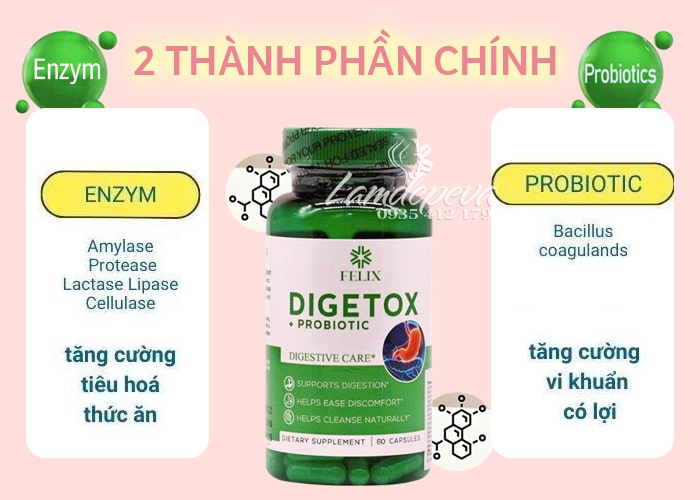 Viên uống hỗ trợ tiêu hóa Felix Digetox Probiotic của Mỹ 49