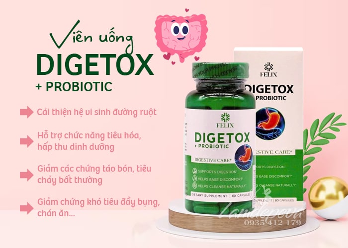 Viên uống hỗ trợ tiêu hóa Felix Digetox Probiotic của Mỹ 69