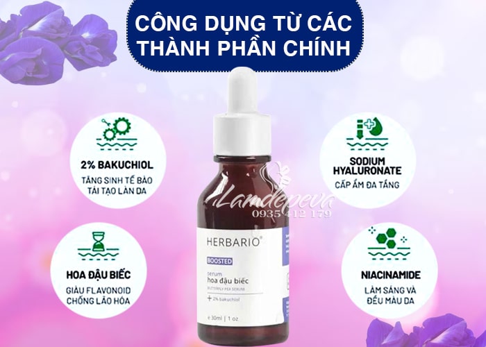 Boosted serum hoa đậu biếc Herbario ngừa lão hóa 30ml 88