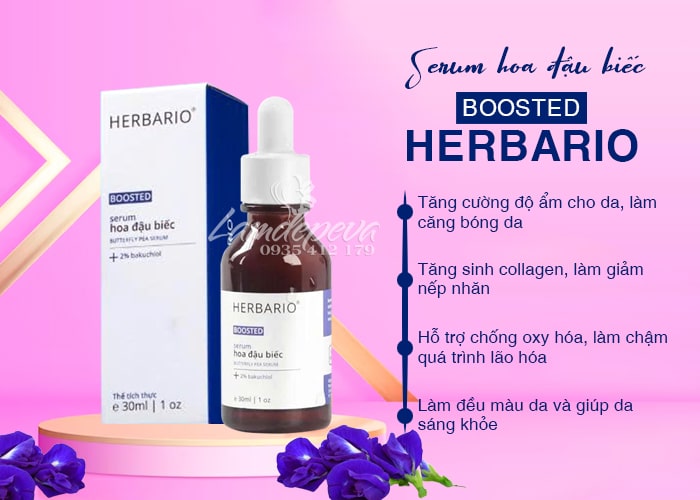 Boosted serum hoa đậu biếc Herbario ngừa lão hóa 30ml 5