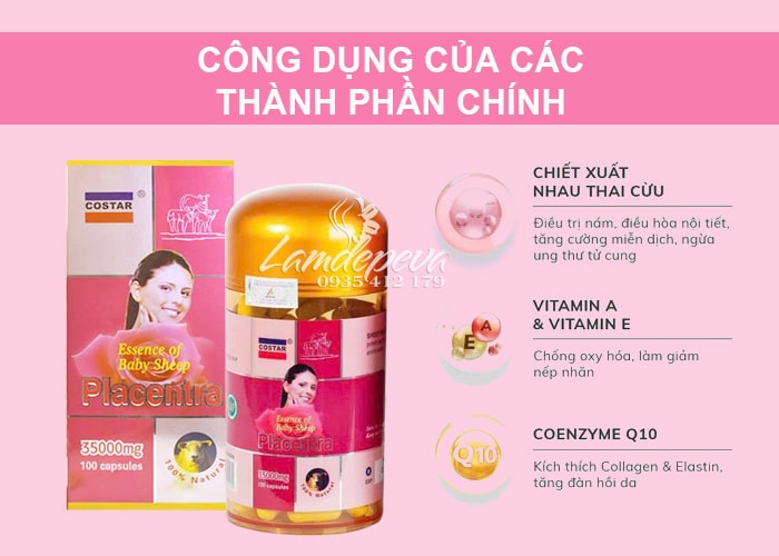 Viên nhau thai cừu Costar Sheep Placenta 35000mg Của Úc 44