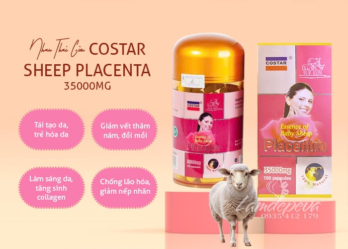Viên nhau thai cừu Costar Sheep Placenta 35000mg Của Úc 888