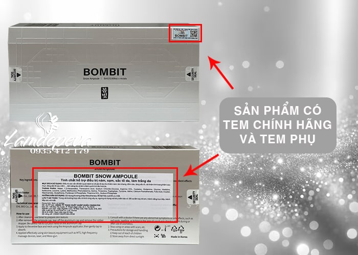 Tinh chất hỗ trợ trị nám Bombit Snow Ampoule Meso 4 lọ 78