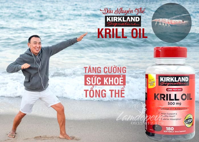 Dầu nhuyễn thể Krill Oil Kirkland 500mg 180 viên của Mỹ 23