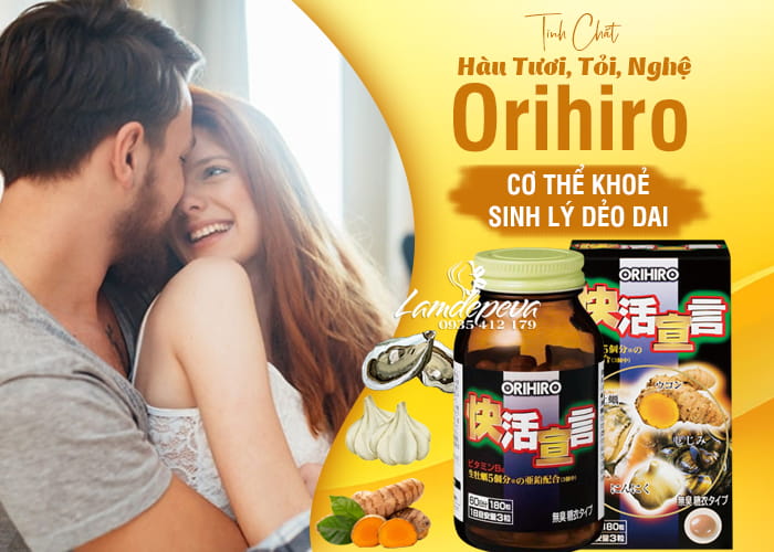 Tinh chất hàu tươi tỏi nghệ Orihiro 180 viên Nhật mẫu mới 23