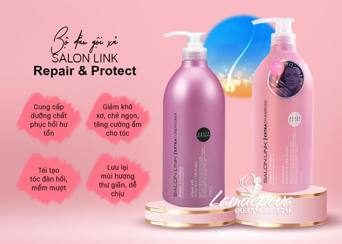 Bộ dầu gội xả Salon Link Repair & Protect của Nhật Bản 1000ml57