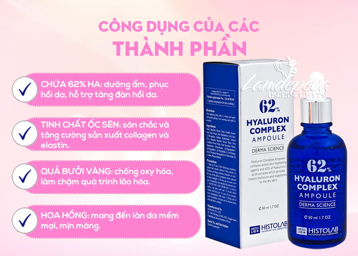 Serum 62% Hyaluron Complex Ampoule Histolab Hàn Quốc 48