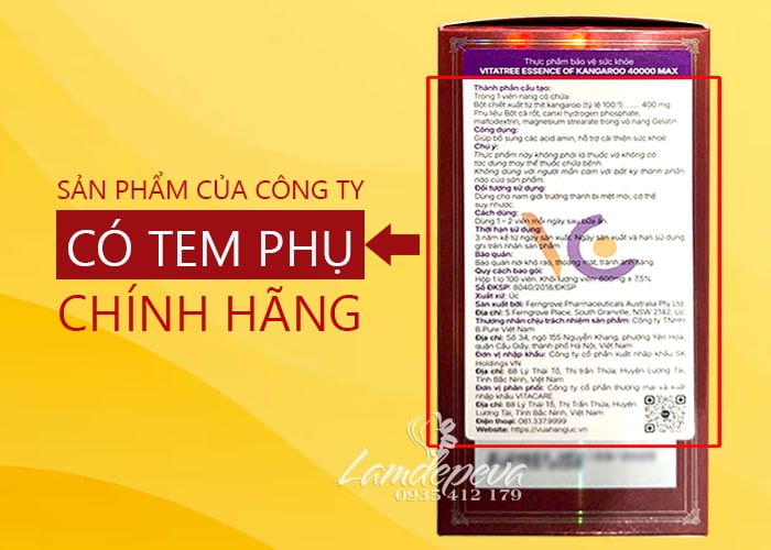 Viên uống tăng sinh lý Vitatree Essence Of Kangaroo 40000 45
