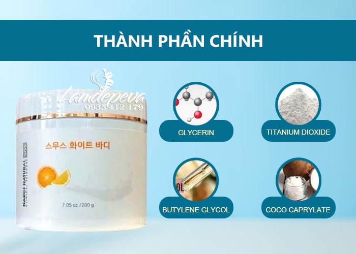 Kem body trắng da Narci Natural của Hàn Quốc hũ 200g 55