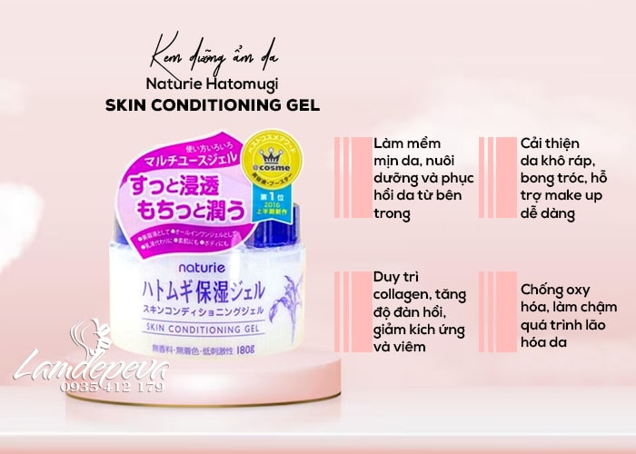 Kem dưỡng ẩm Naturie Skin Conditioning Gel 180g Nhật Bản 8 Kem dưỡng ẩm Naturie Skin Conditioning Gel 180g Nhật Bản 8