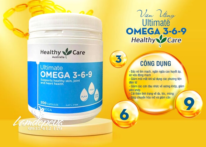 Viên uống Omega 3 6 9 Healthy Care 200 viên của Úc 8 Viên uống Omega 3 6 9 Healthy Care 200 viên của Úc 8
