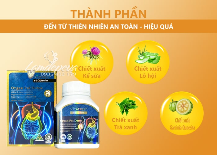 Viên uống thải độc mỡ nội tạng Vitatree Organ Fat Detox 0