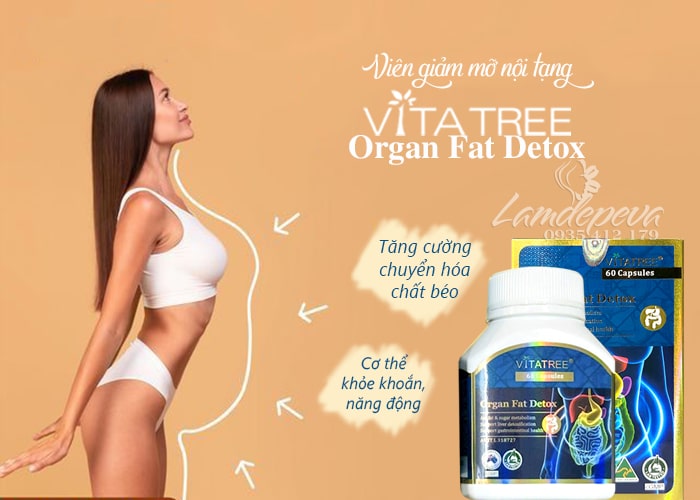 Viên uống thải độc mỡ nội tạng Vitatree Organ Fat Detox 12
