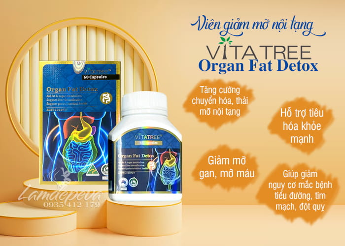 Viên uống thải độc mỡ nội tạng Vitatree Organ Fat Detox 0