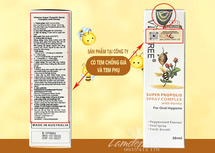 Xịt keo ong Vitatree Super Propolis 30ml mẫu mới của Úc  00