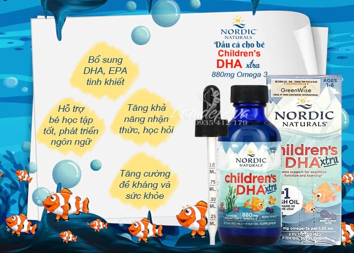 Dầu cá Childrens DHA Xtra Nordic Naturals 60ml của Mỹ 99