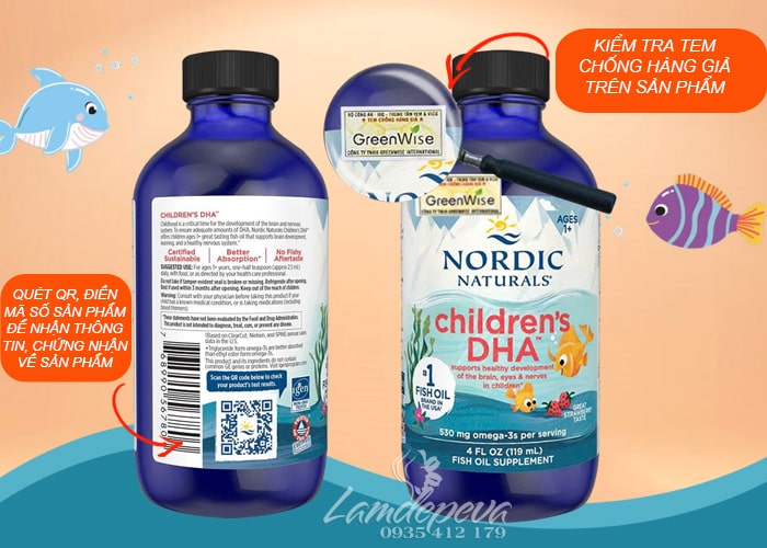 Dầu cá cho bé Nordic Children's DHA 530mg Omega 3 89