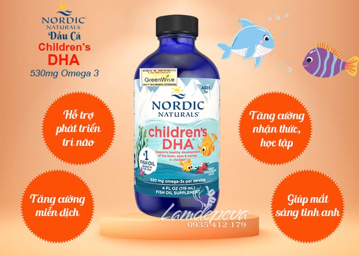 Dầu cá cho bé Nordic Children's DHA 530mg Omega 3 47