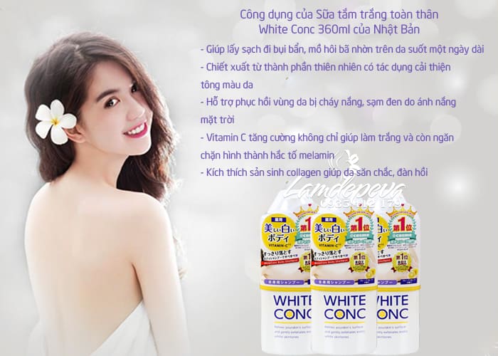 Sữa tắm trắng toàn thân White Conc 360ml chính hãng Nhật Bản