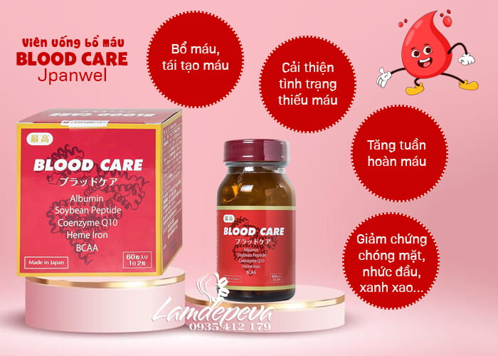 Viên uống bổ máu Blood Care Jpanwell Nhật Bản 60 viên 7