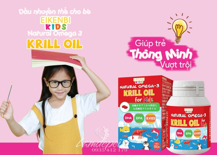 Dầu nhuyễn thể Natural Omega 3 Krill Oil Eikenbi Kids 55 Dầu nhuyễn thể Natural Omega 3 Krill Oil Eikenbi Kids 55