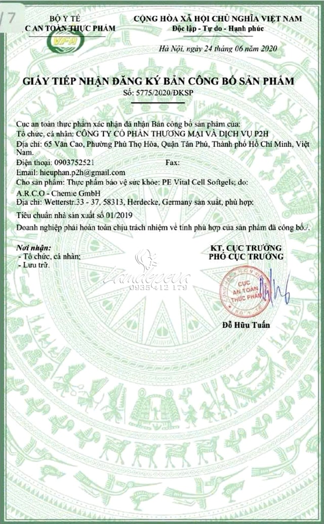 Viên uống tế bào gốc PE Vital Cell Softgels Premium Extract 00