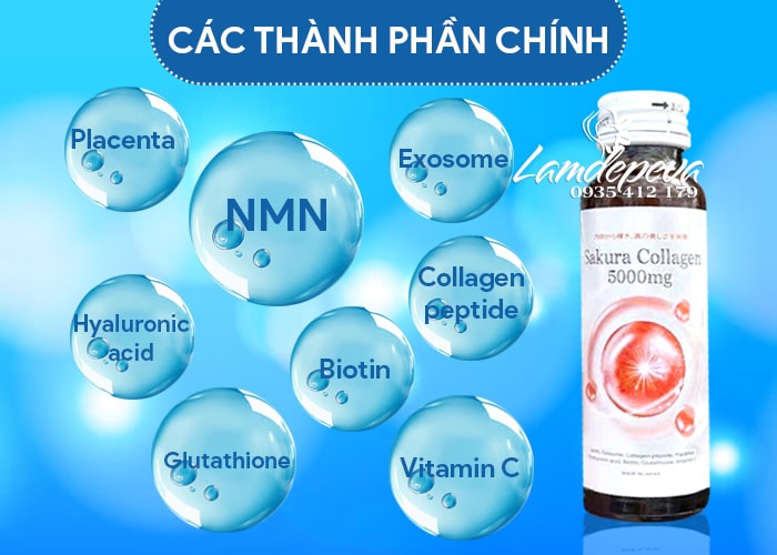 Nước uống Sakura Collagen 5000mg của Nhật Bản 10 chai 99